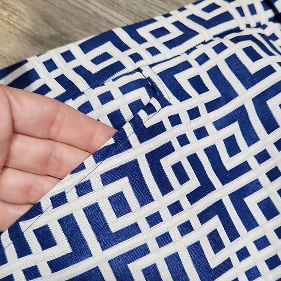 Loft Blue/White Unlined Mini Skirt - Picture 2 of 6